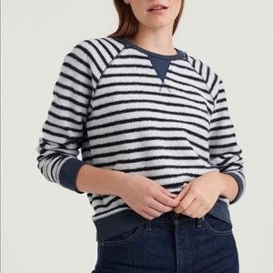 Lucky Brand Stripe Navy White Women’s Sweater Size Medium NWT